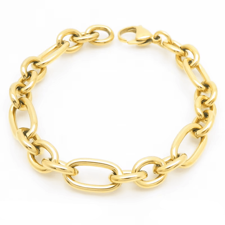 Hidden Casual Charm Stainless Steel Splicing Chain Design (Free) Gold / Adjustable Size Unique Leather Bracelets