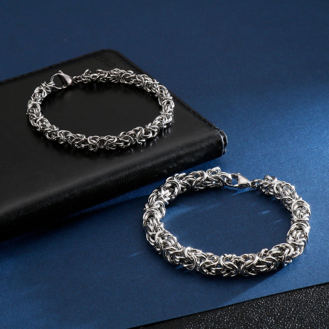 Link Chain Men's Handmade Stainless Steel Mesh Chain Bracelet - Durable & Stylish Unique Leather Bracelets