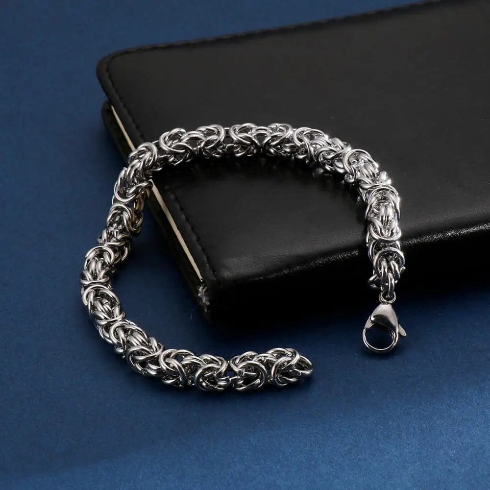 Link Chain Men's Handmade Stainless Steel Mesh Chain Bracelet - Durable & Stylish Unique Leather Bracelets